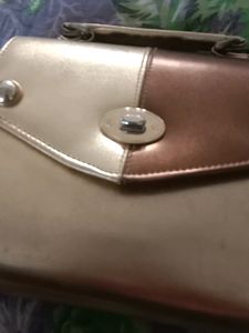 Two-Tone Metallic Handbag
