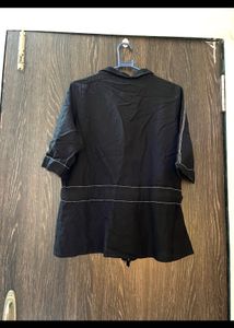 AND Stylish Black Collared Shirt