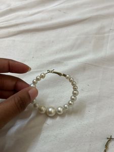 Elegant Pearl Hoop Earrings
