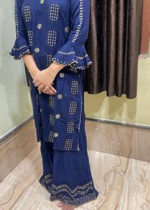Navy Blue Sharara Set Of 2