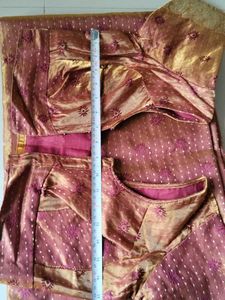Golden Saree Elegant Silk with Blouse
