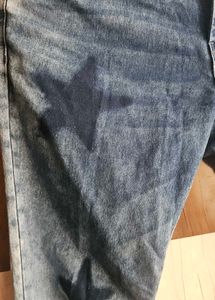 Blue Star Print Denim Jeans