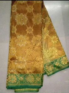 wedding Golden tissue saree