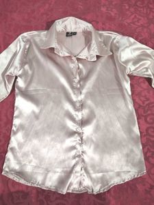 Silky Satin Button-Down