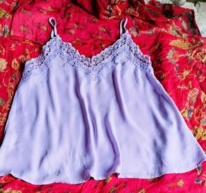 Lavender Lace Trim Cami Top