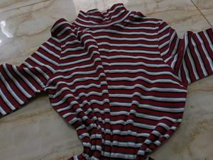 Striped Turtleneck Top