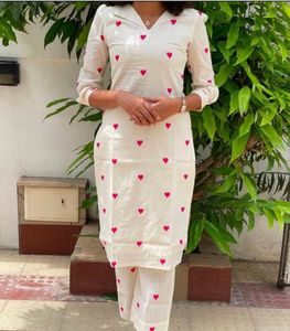 Heart Print Kurta Set
