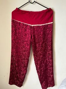 Elegant Maroon Brocade Palazzos