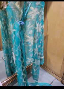 Elegant Blue Floral Dupatta women