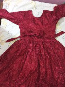 Elegant Maroon Lace Ethnic Gown