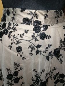 Designer Sequins Crop Top &amp; Floral Skirt