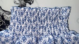 Boho Patterned Smocked Mini Skirt