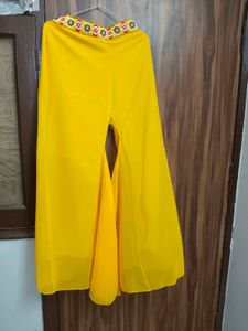 Vibrant Yellow Embroidered Indo Western