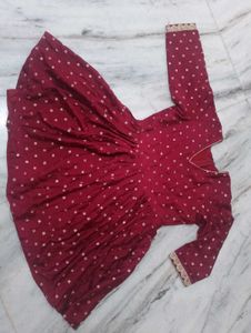 maroon sharara and kurta