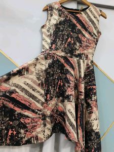 Abstract Print Sleeveless Dress