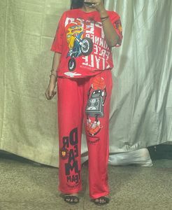 Red Graphic Print Co-ord Set