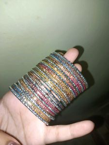 Sparkling Multi-Color Bangles Set