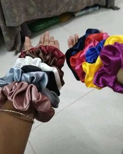 Colorful Satin Silk Scrunchie