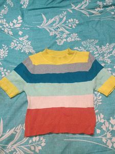 Colorful Striped Knit Top