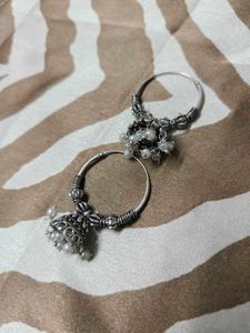 oxidized hoop jhumka earrings