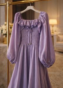 Lavender Puff Sleeve Dress