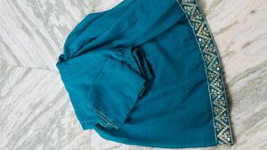 Teal Embroidered Kurta Set