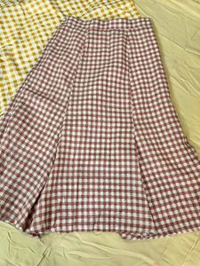 Red &amp; White Checked Skirt