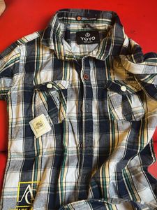 Boys Plaid Hoodie Shirt
