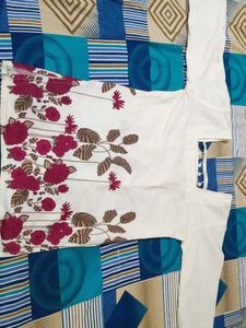 Ivory Floral Short Kurti