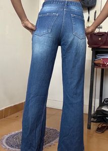 Classic Blue High-Waisted Straight-Leg Jeans | Pre