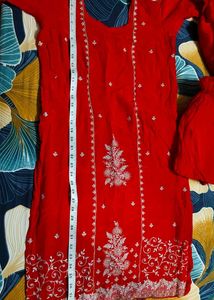 Red Embroidered suit