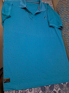 AQUA BLUE MEN T-shirt With Prints