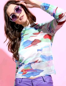 MESH PRINTED TOP