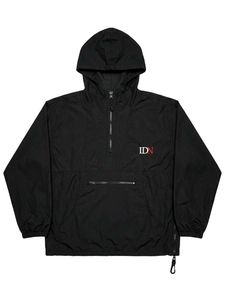 Black Hooded Pullover Anorak Jacket