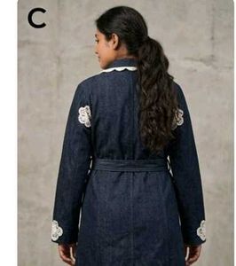 Unique Denim Duster with Crochet Details blazer