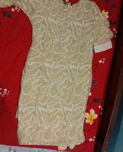 Light Green Kurta with White Print
