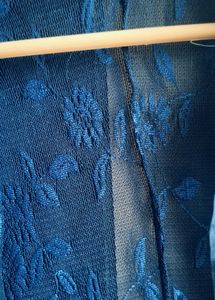 Elegant Navy Floral Sheer Kimono