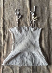 Sheer White Smocked Camisole Top