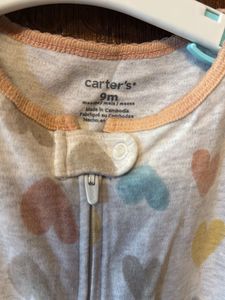 Carter's Heart Print Footed Pajamas - 9M