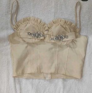 Embellished Cream Corset Top