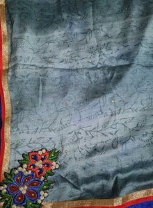 Elegant Beige and Blue Saree