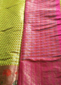 Fluorescent Green Saree