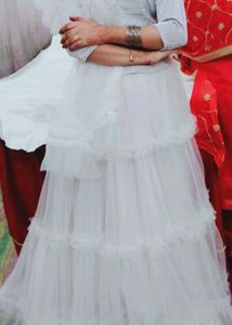 Elegant White Sequined Lehenga Set