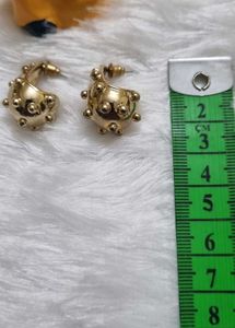 Golden Plated Studded Hoop Earrings