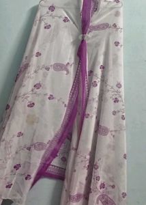 Elegant White & Purple Paisley Dupatta