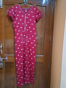Comfortable Red Printed Nightgown
