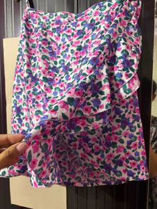 Floral Print Mini Skirt