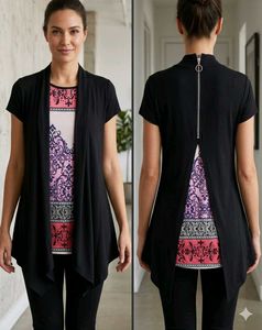 PRICE DROP🚨Chic Black Layered Tunic Top