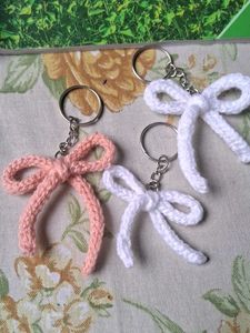 Crocheted ribbon Keychains Set of 3