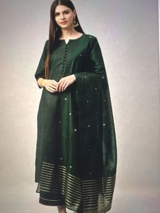 Elegant Green Kurta Set with Dupatta